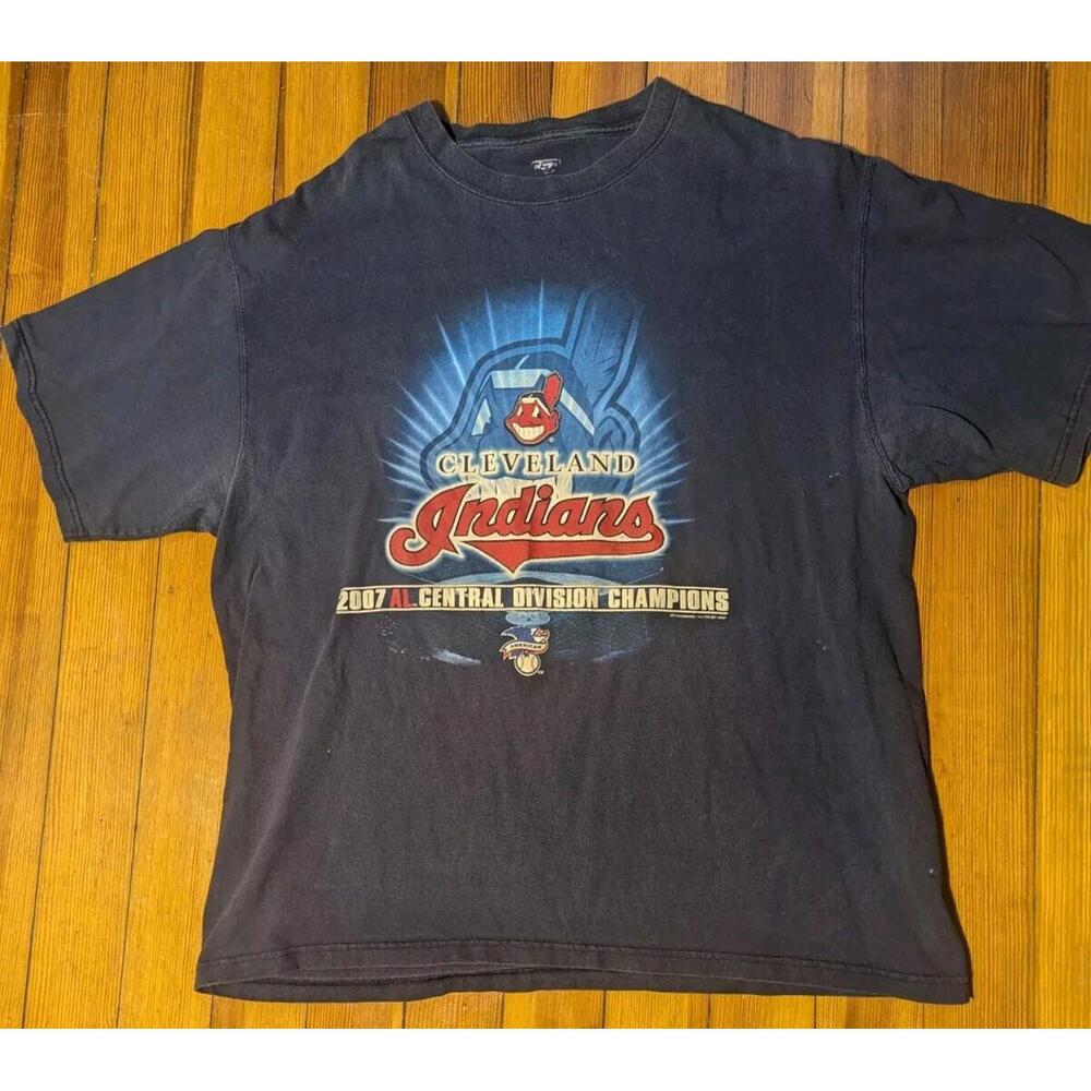 Cleveland Indians 2007 AL Central Champions MLB Baseball T Shirt CSA Large XL
